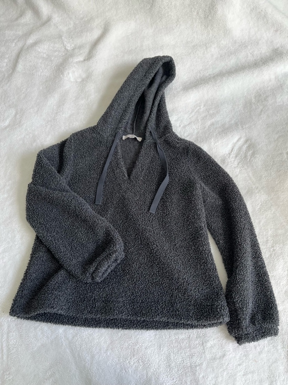 Loft Gray Fuzzy Sweater Hoodie